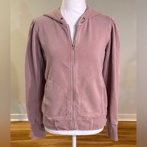 Anthropologie Daily Practice Zip Up Hoodie in Dusty Rose Mauve, Size XS